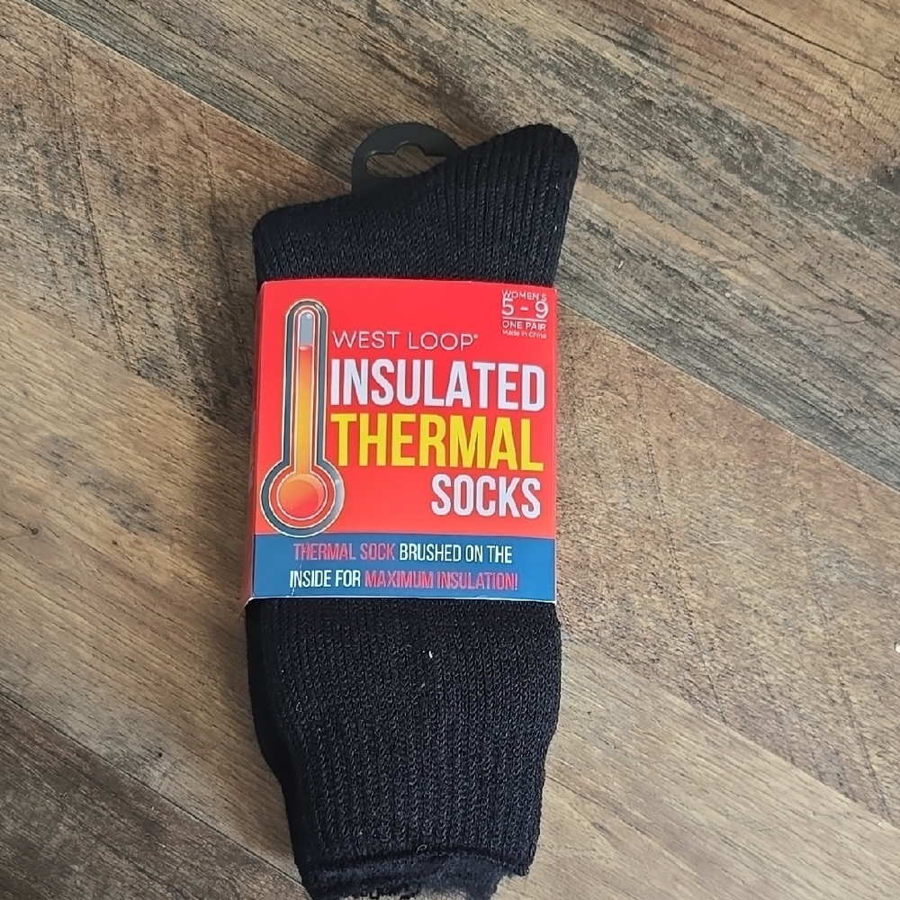 West Loop Black Insulated Thermal Socks